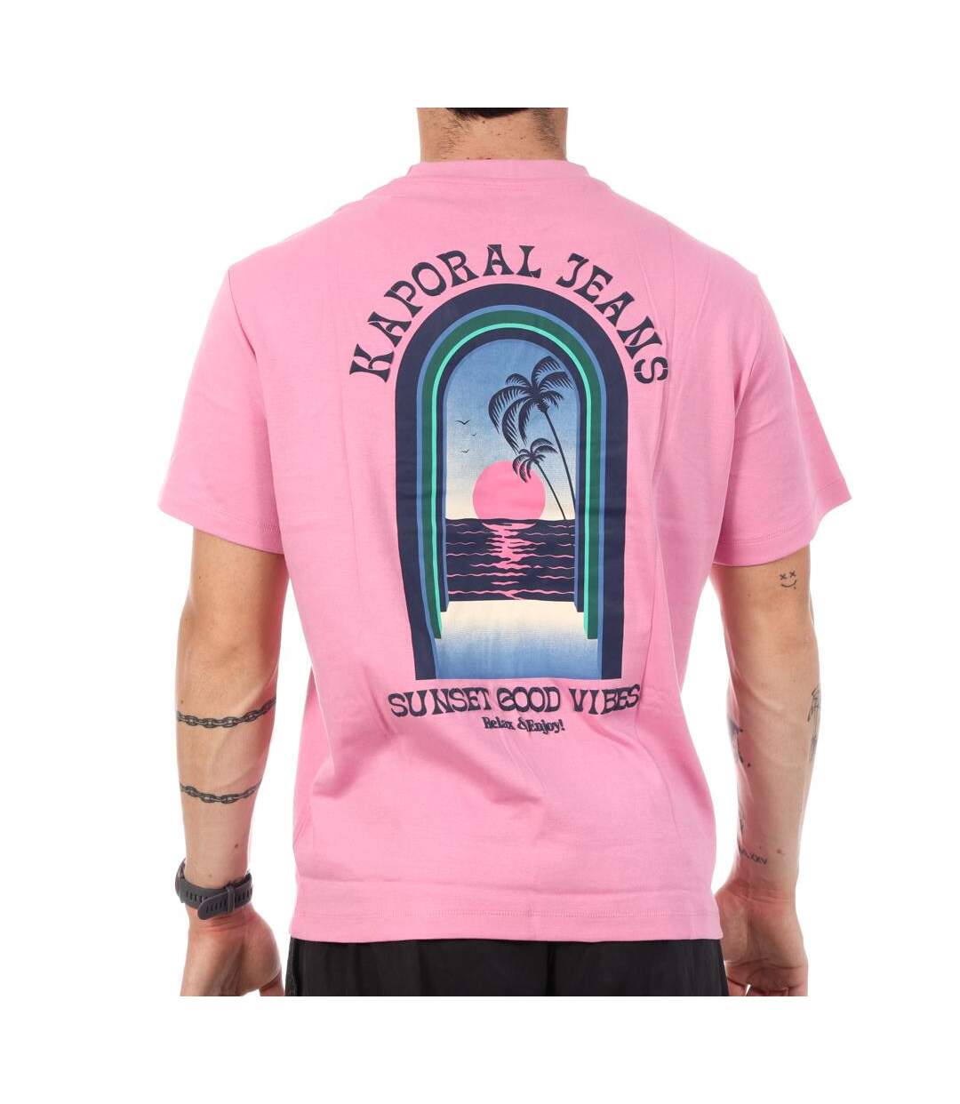 T-Shirt rose homme kaporal tygae-2