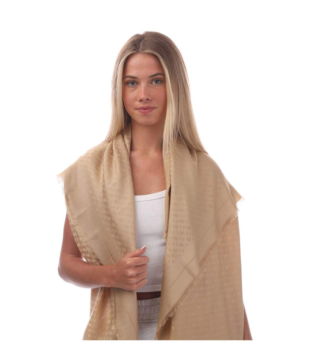 Ledonia Jacquard Scarf One Size Beige Hugo Boss-2