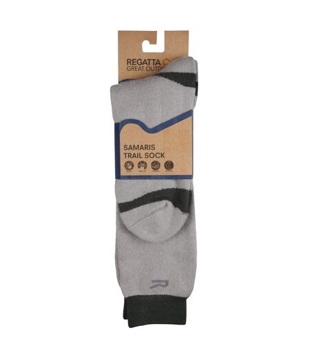 Great Outdoors Mens Two Tone Wellington Boot Socks 1 Pair Dark Steel Regatta