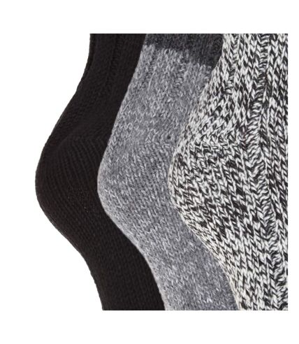 FLOSO - Chaussettes thermiques épaisses (lot de 3 paires) - Femme (Noir) - UTW419