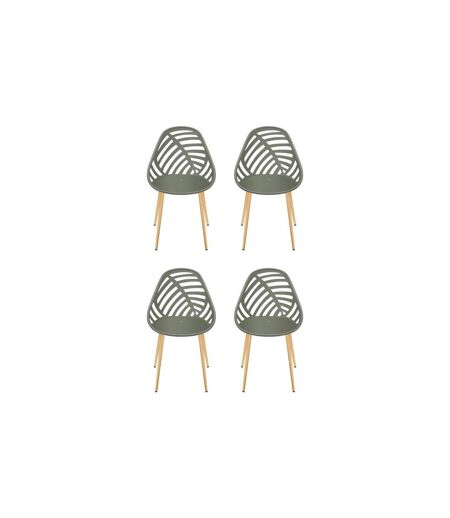 Lot de 4 Chaises de Jardin Alameda 83cm Vert Olive