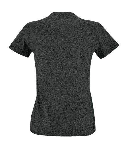 SOLS Womens/Ladies Imperial Fit Short Sleeve T-Shirt (Charcoal Marl) - UTPC2907