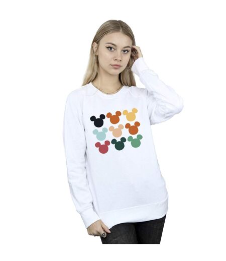 Disney Sweatshirt carré à tête de Mickey Mouse Femme/Ladies (Blanc) - UTBI29085