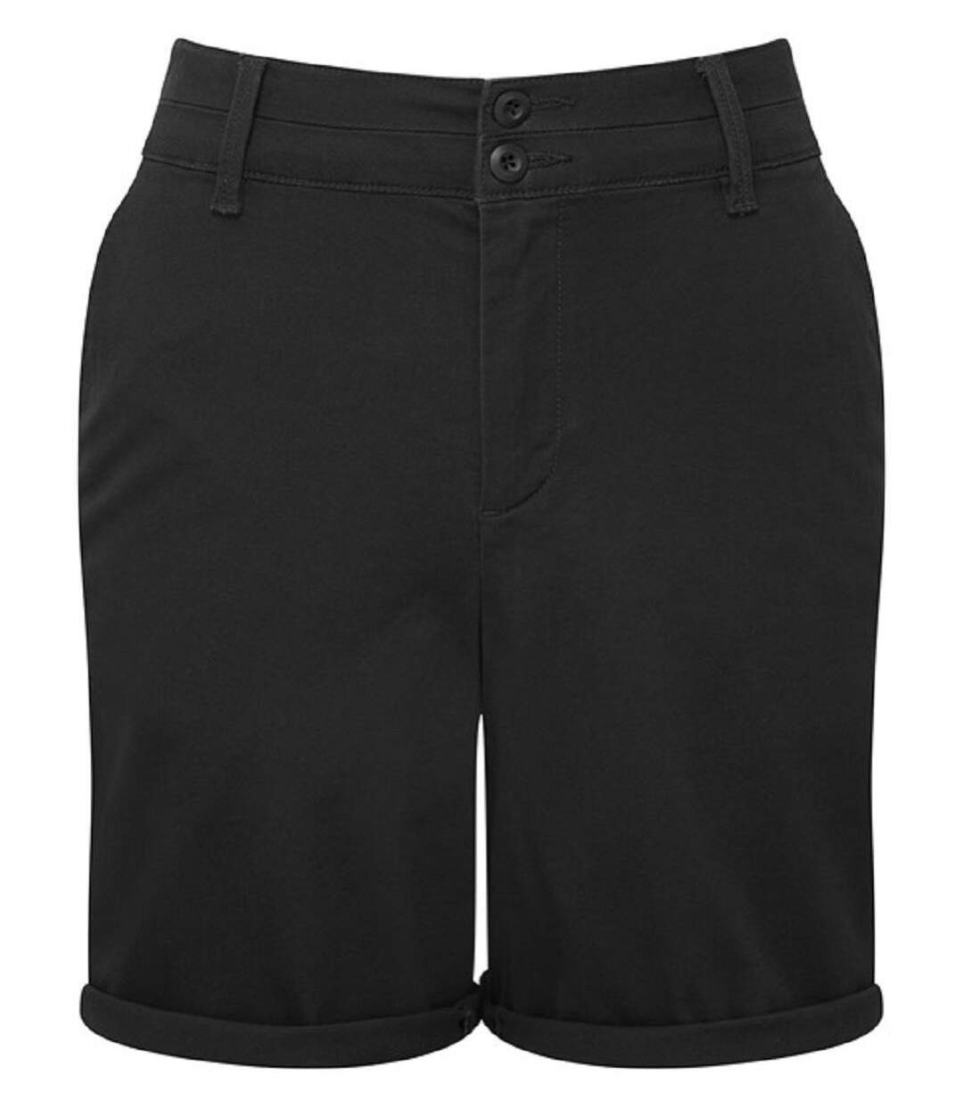 Short en coton pour femme - AQ068 - noir-1