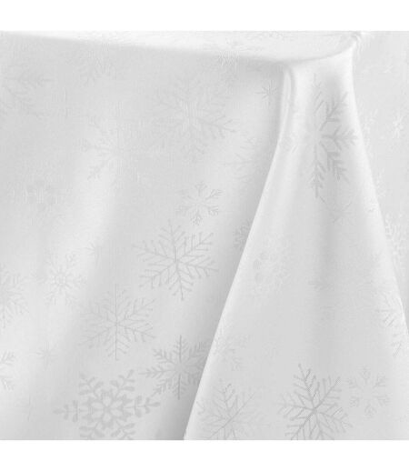 Nappe Jacquard Imprimé Flocons 140x300cm Blanc