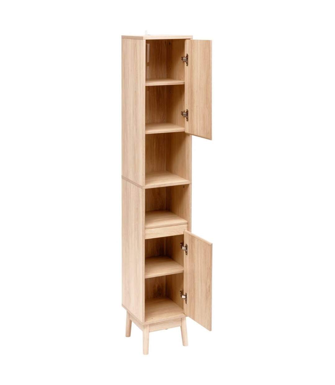 Colonne 2 portes effet bois naturel ABANA - Beige-3