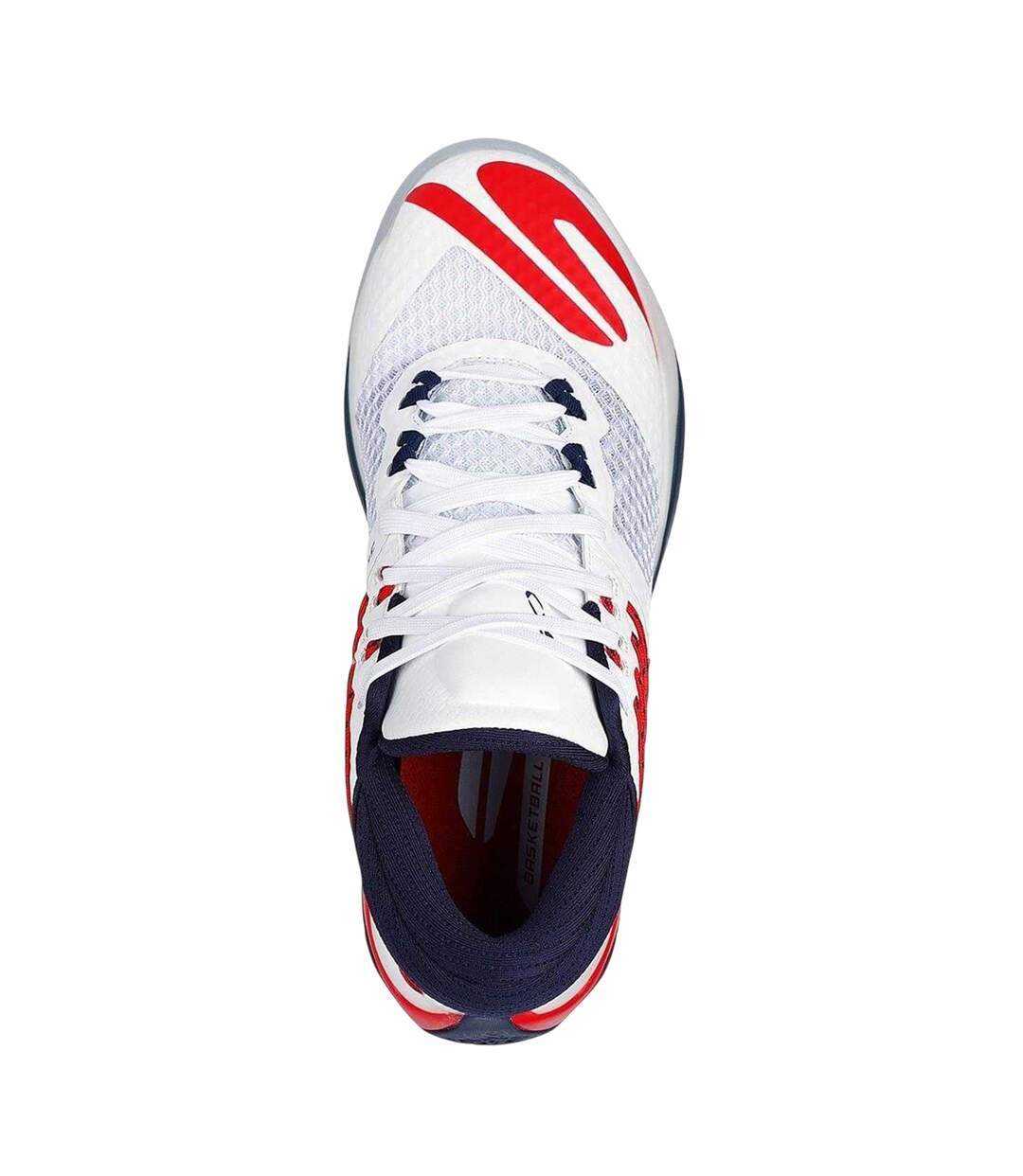 Mens Mesh Basketball Shoes White Red Skechers-3