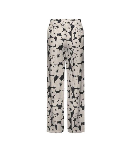 Pantalon fluide beige/noir femme jdy troya