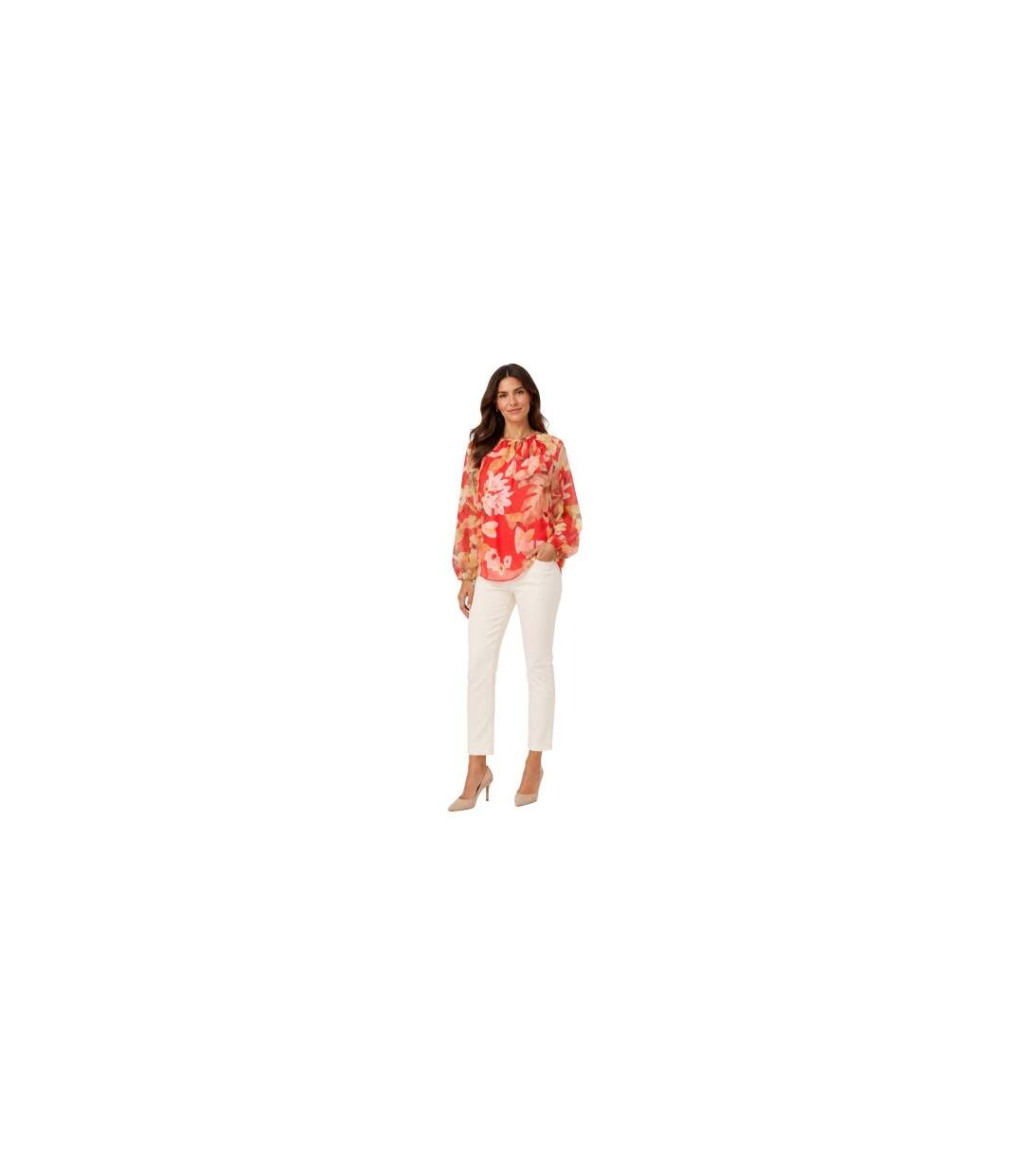 Blouse Manches Longues Motif/style Floral Femme Bleu Sarcelle Biba-1