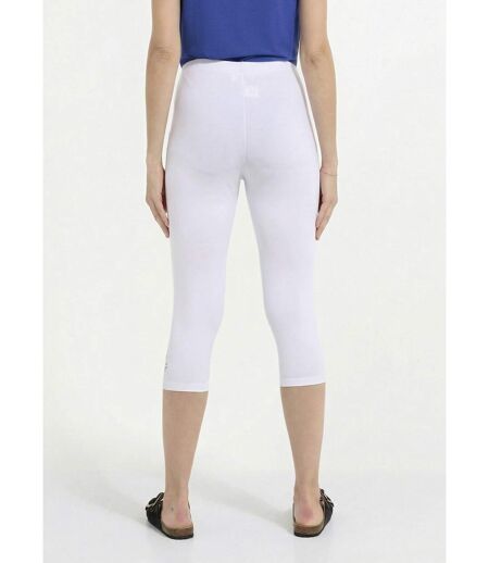 Legging court ceinture élastiqué bas brodés