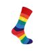 1 Pack Rainbow Striped Thermal Non Slip Slipper Socks for Winter-1