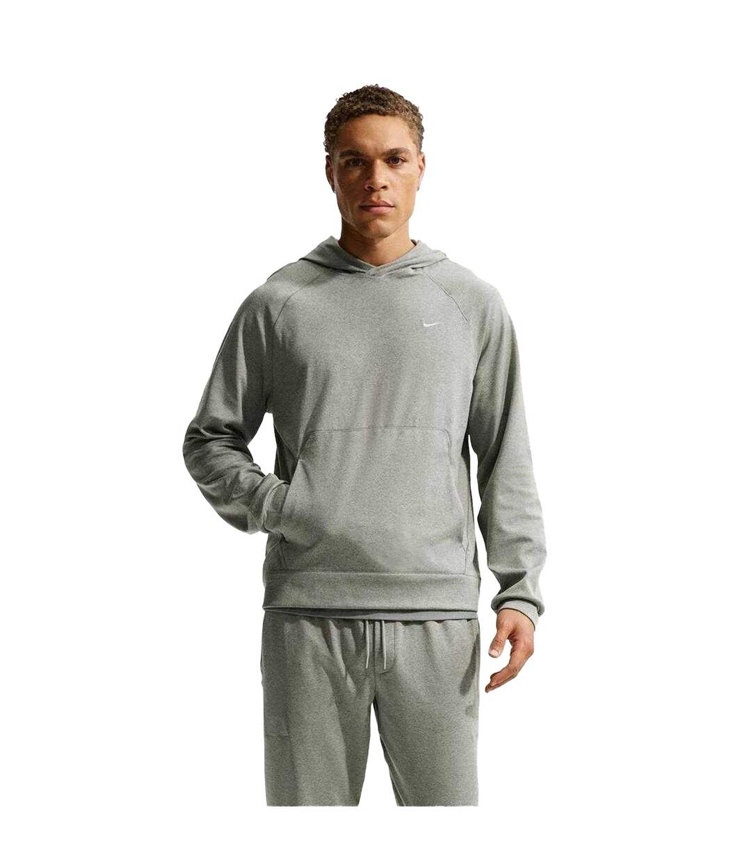 Mens Primary Dri-fit Pullover Hoodie Light Grey Nike-1