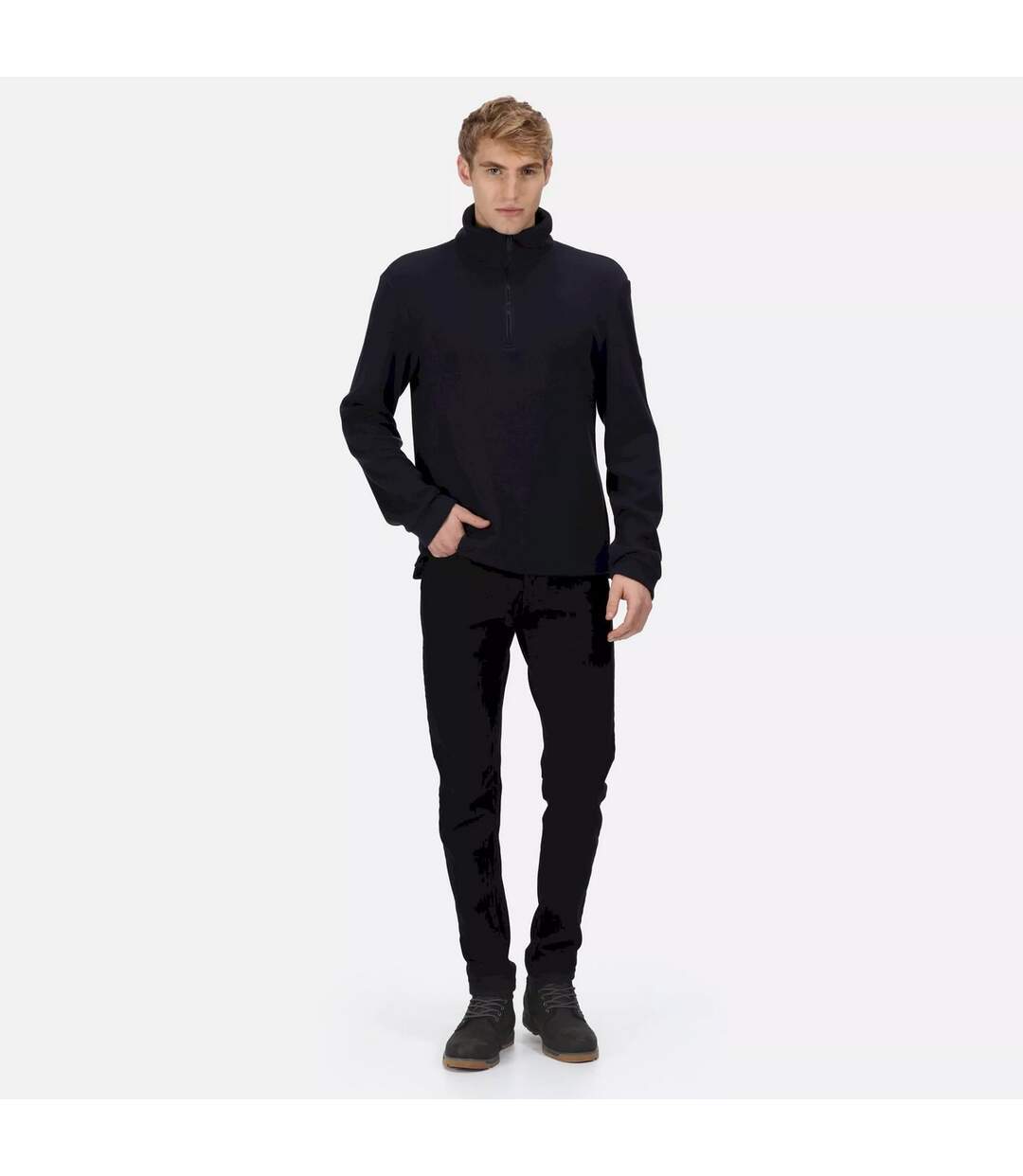 Mens Lanchester Quarter Zip Fleece Top Navy Regatta-1