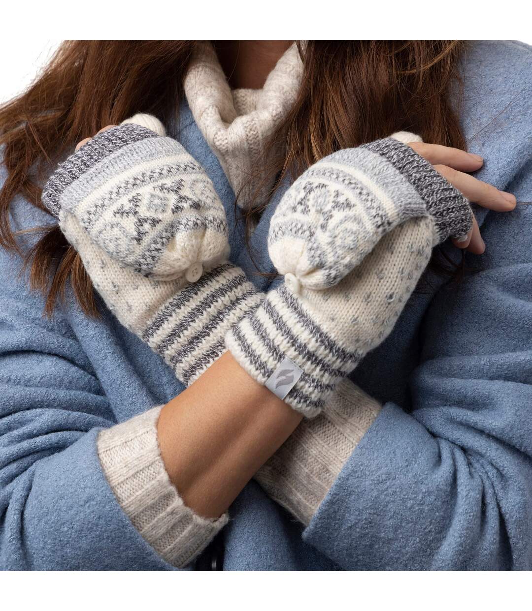 Mitaines Femme Thermiques Chaudes Hiver avec Motif-5