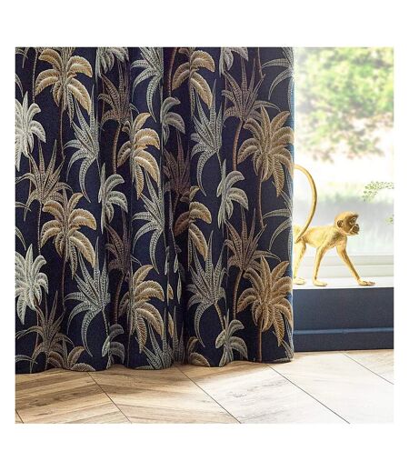 Galapagos jacquard eyelet curtains 229cm x 229cm navy Wylder