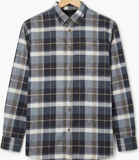 CHALLENGER BAKOU — Chemise à carreaux manches longues flanelle noir & beige : le confort doux et intemporel