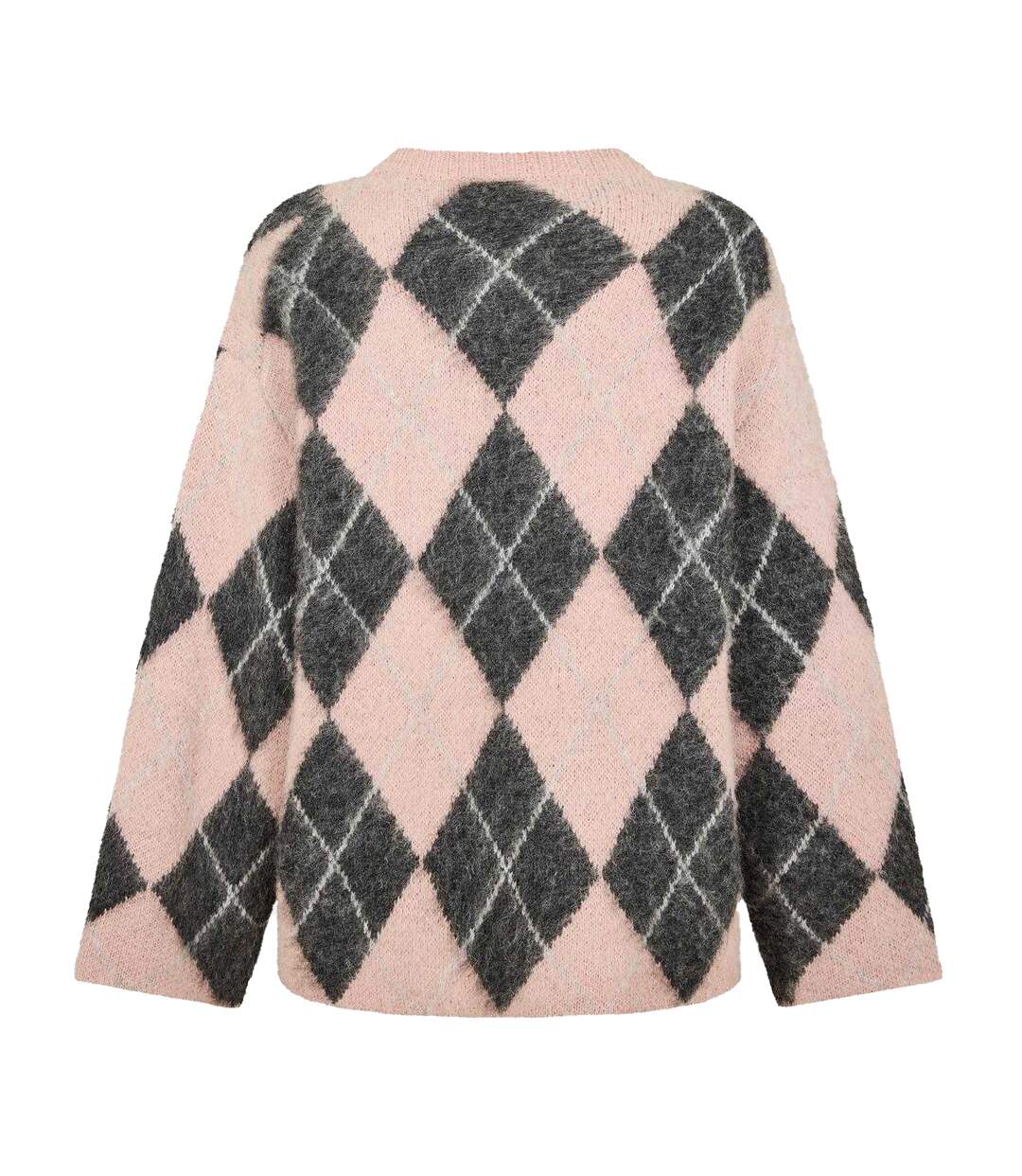 Pull Motif/style Losange Harriet Femme Rose Noir Edited-3