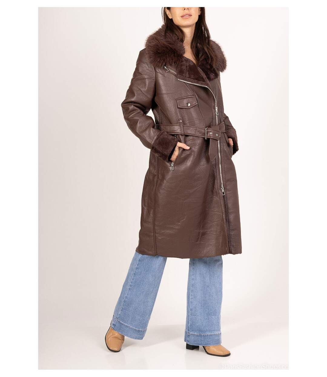 Manteau Long Avec Fourrure