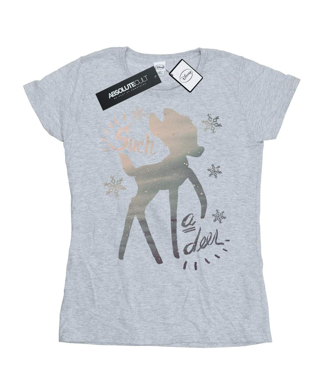 Disney - T-shirt BAMBI WINTER DEER - Femme (Gris chiné) - UTBI14809-1