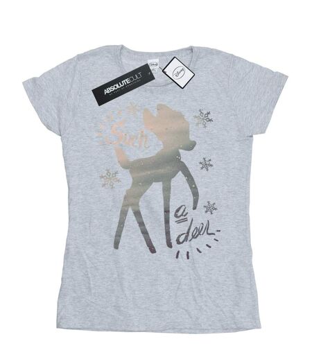 Disney - T-shirt BAMBI WINTER DEER - Femme (Gris chiné) - UTBI14809