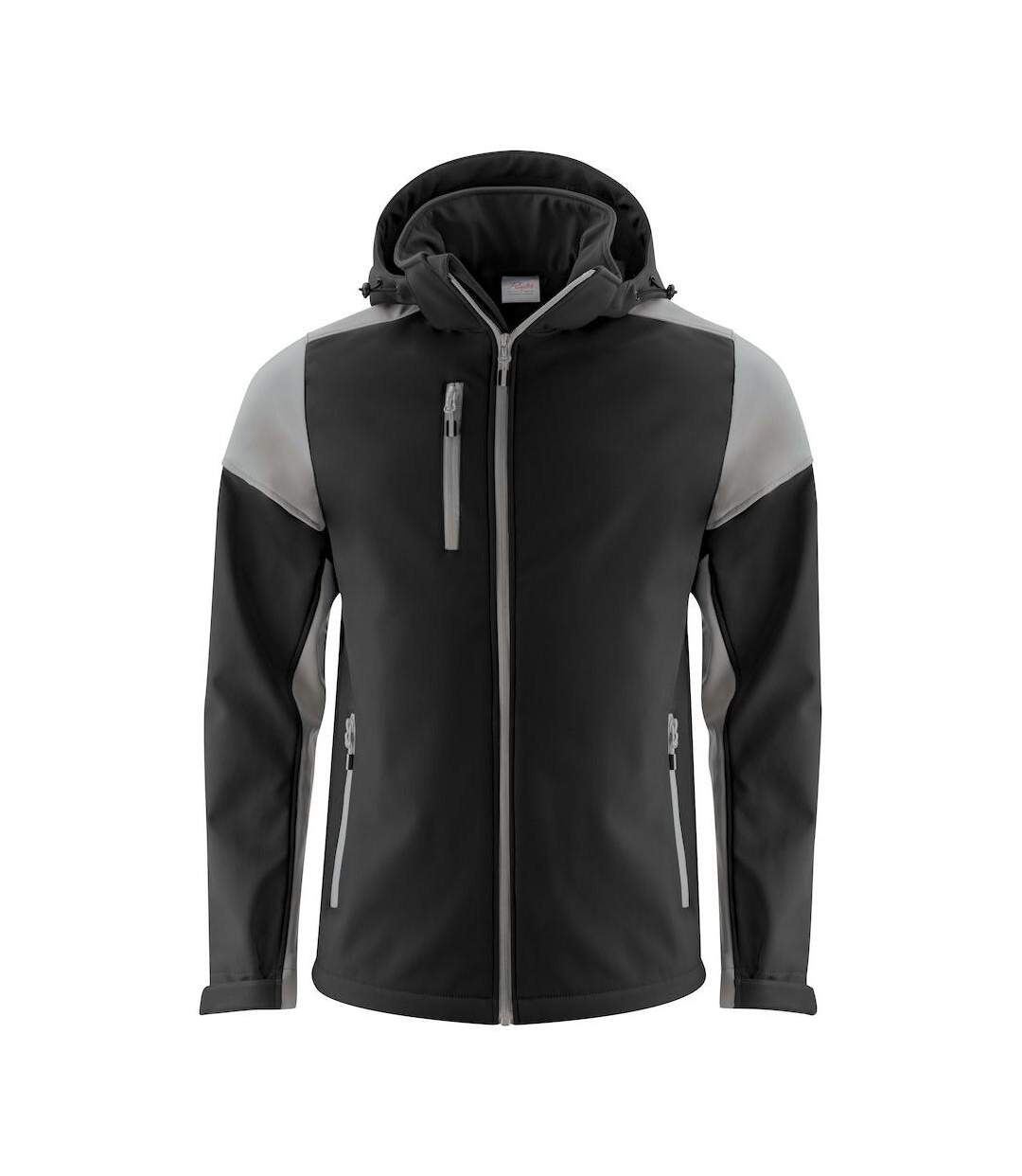 Mens Prime Soft Shell Jacket Black Anthracite Printer-1