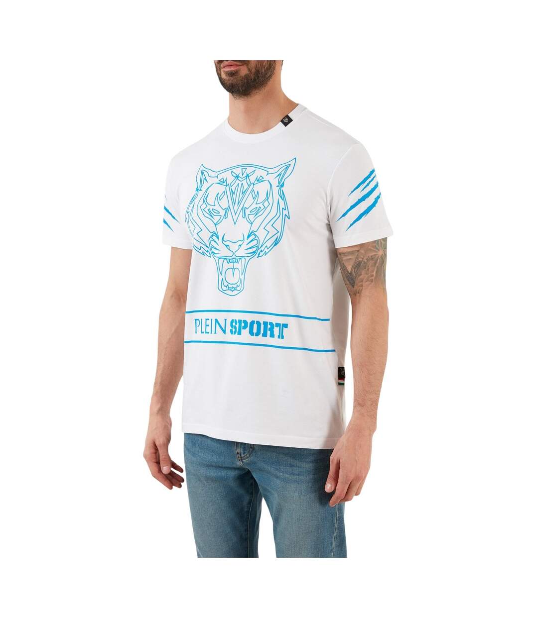Unisex Adult Tiger T-shirt White Plein Sport-4