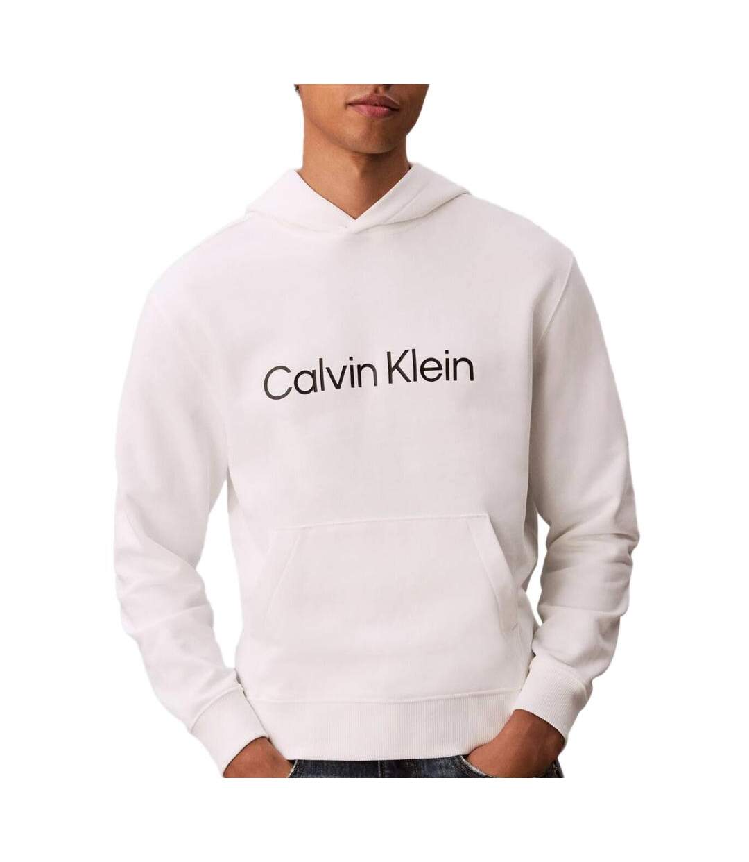 Sweat blanc homme calvin klein jeans standard lv14ld231g-1