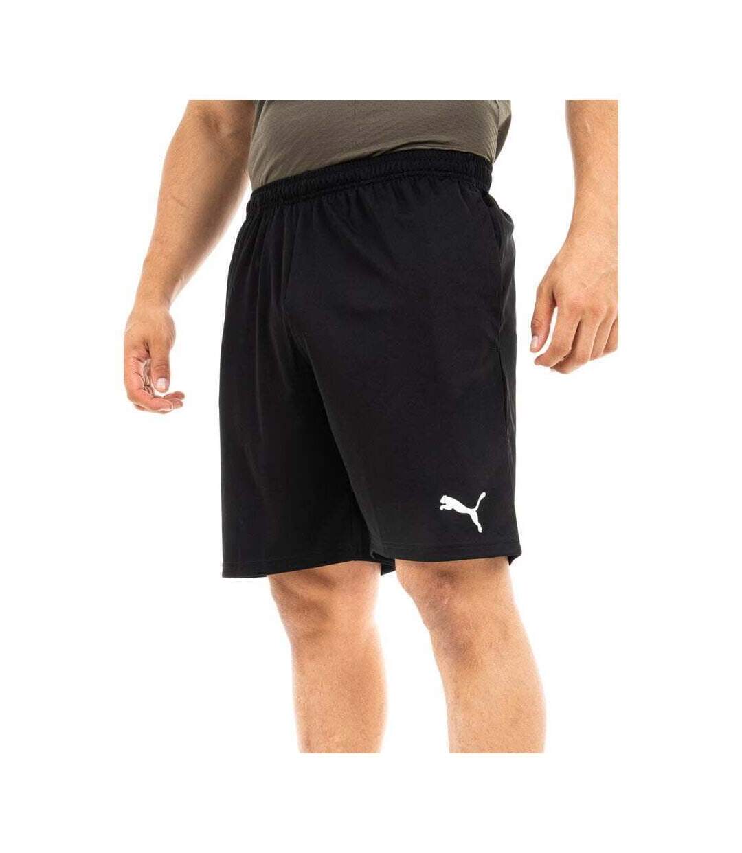 Puma Mens TeamRISE Casual Shorts (Black/White)