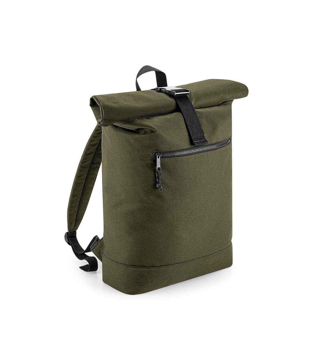 Unisex recycled roll-top backpack one size military green Bagbase