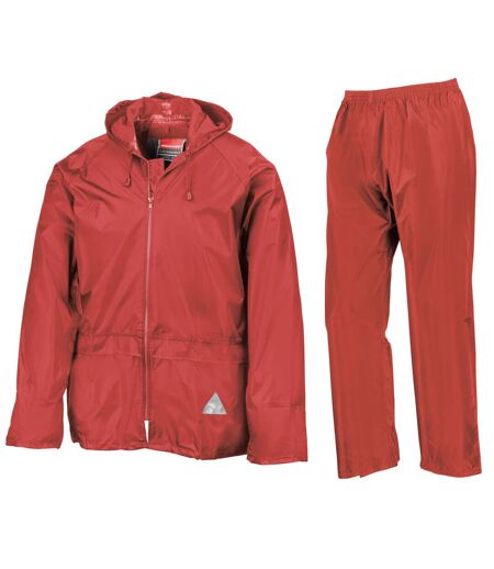 Result Mens Heavyweight Waterproof Rain Suit (Jacket & Trouser Suit) (Red) - UTRW3238