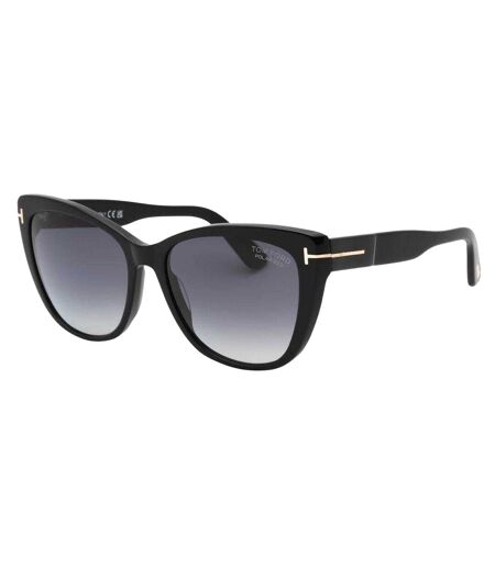 Womens/ladies Smoke Polarised Sunglasses One Size Shiny Black Tom Ford