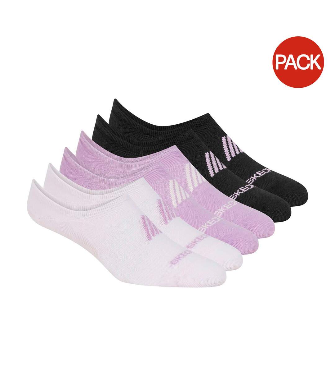 Socquettes Discrètes Femme Rose Rose Clair Noir Skechers-1
