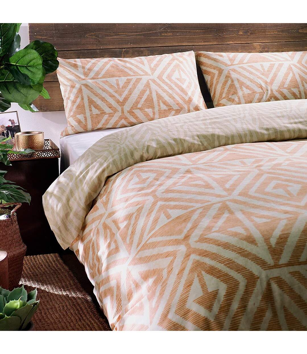 Tanza global geometric duvet set terracotta Furn