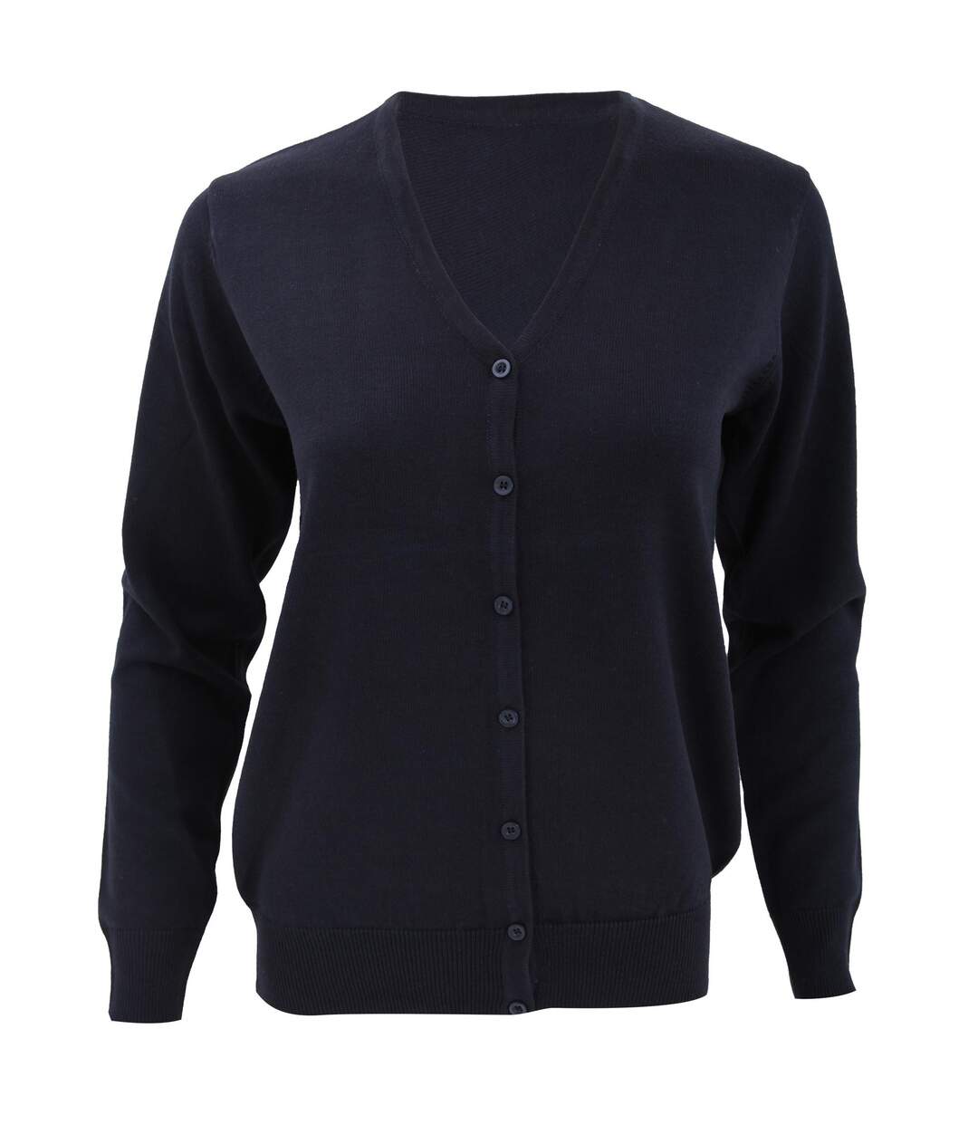 Cardigan À Col En V Pour Femmes / Tricots Pour Dames Bleu Marine Kustom Kit-1