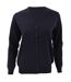 Cardigan À Col En V Pour Femmes / Tricots Pour Dames Bleu Marine Kustom Kit-1
