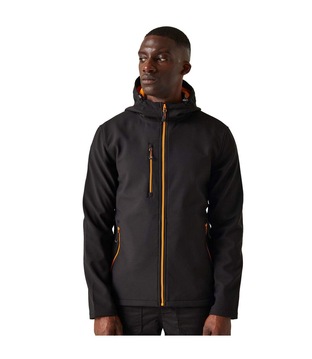 Veste Softshell Navigate Homme Noir Orange Vif Regatta-3