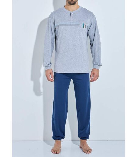 Pyjama col tunisien jersey coton bas resserrés
