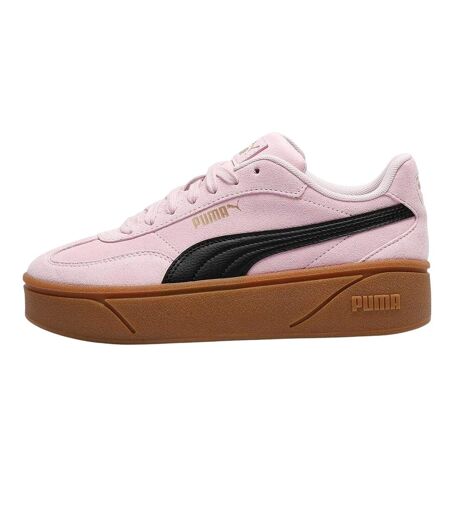 Womens/ladies Club Era Ii Suede Platform Trainers Pink Navy Gum Puma