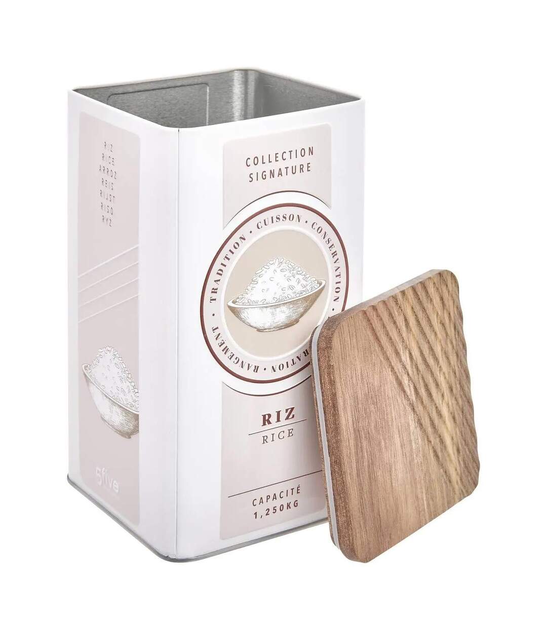 Boîte à Riz en Métal Signature 1,6L Crème-2