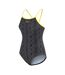 Maillot De Bain 1 Pièce Motif/style Peau De Serpent Femme Noir Vert Slazenger-3