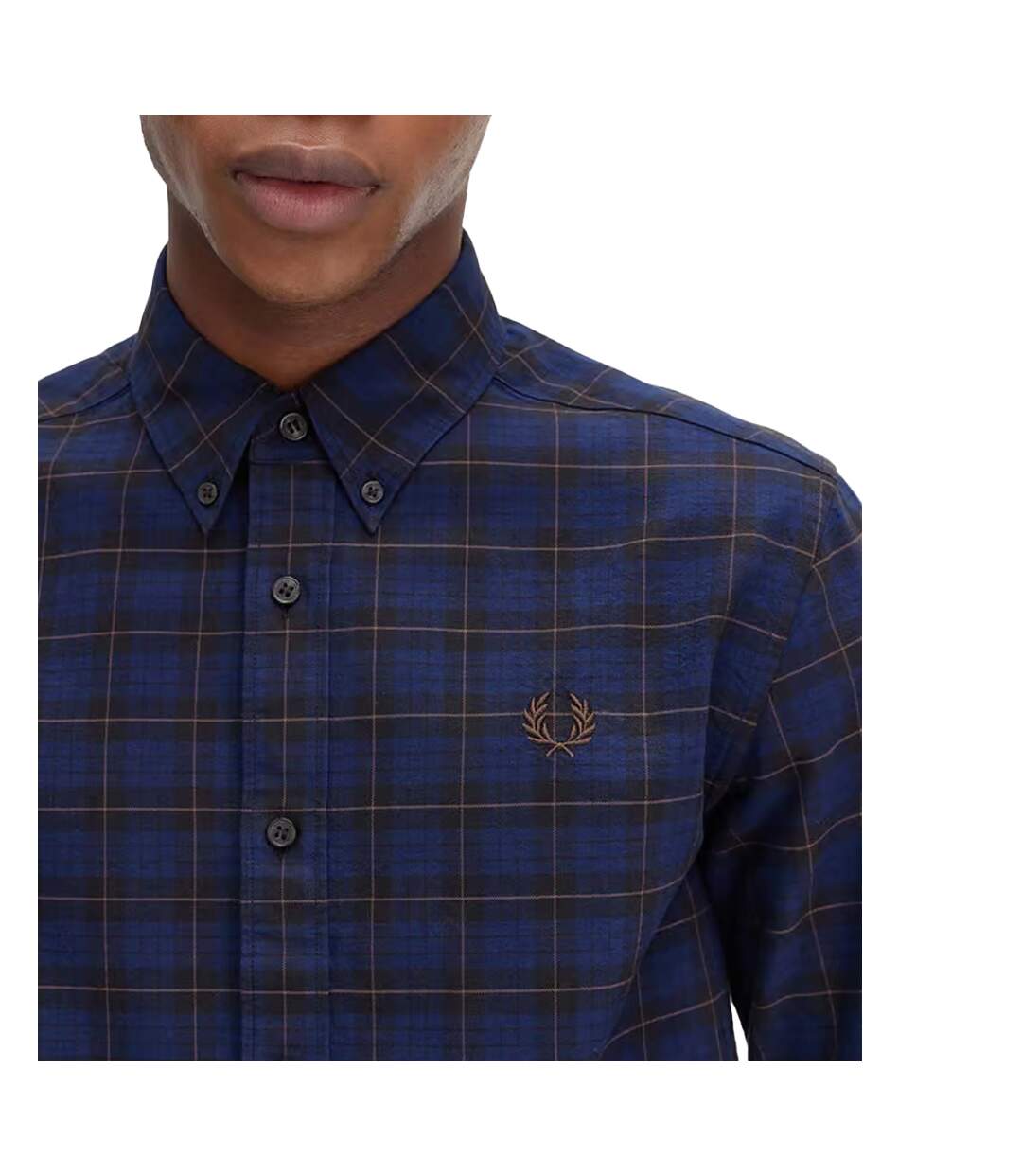Chemise Manches Longues Motif/style Tartan Homme Bleu Marine Fred Perry-4