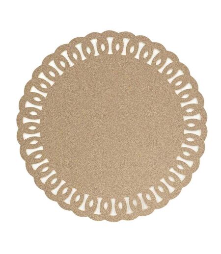 Set de Table Rond à Paillettes Guirlande 38cm Or