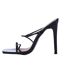 Womens/ladies Leather Strappy Lightweight High Heel Sandals Black Where´s That From-2