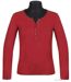MAYFLOWER NOVICE3 – Tee-shirt manches longues rouge col tunisien satin pour un look dynamique et raffiné-3