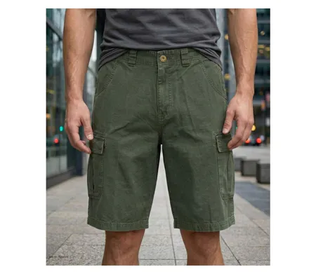 Bermuda homme WINCHESTER IDAHO1 vert olive : le short cargo multi-poches ultra-résistant