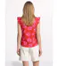 Blouse volantée col V, imprimé fleuri-2