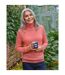 Womens/ladies Cashmere Polo Neck Fitted Jumper Coral Pink WoolOvers-1