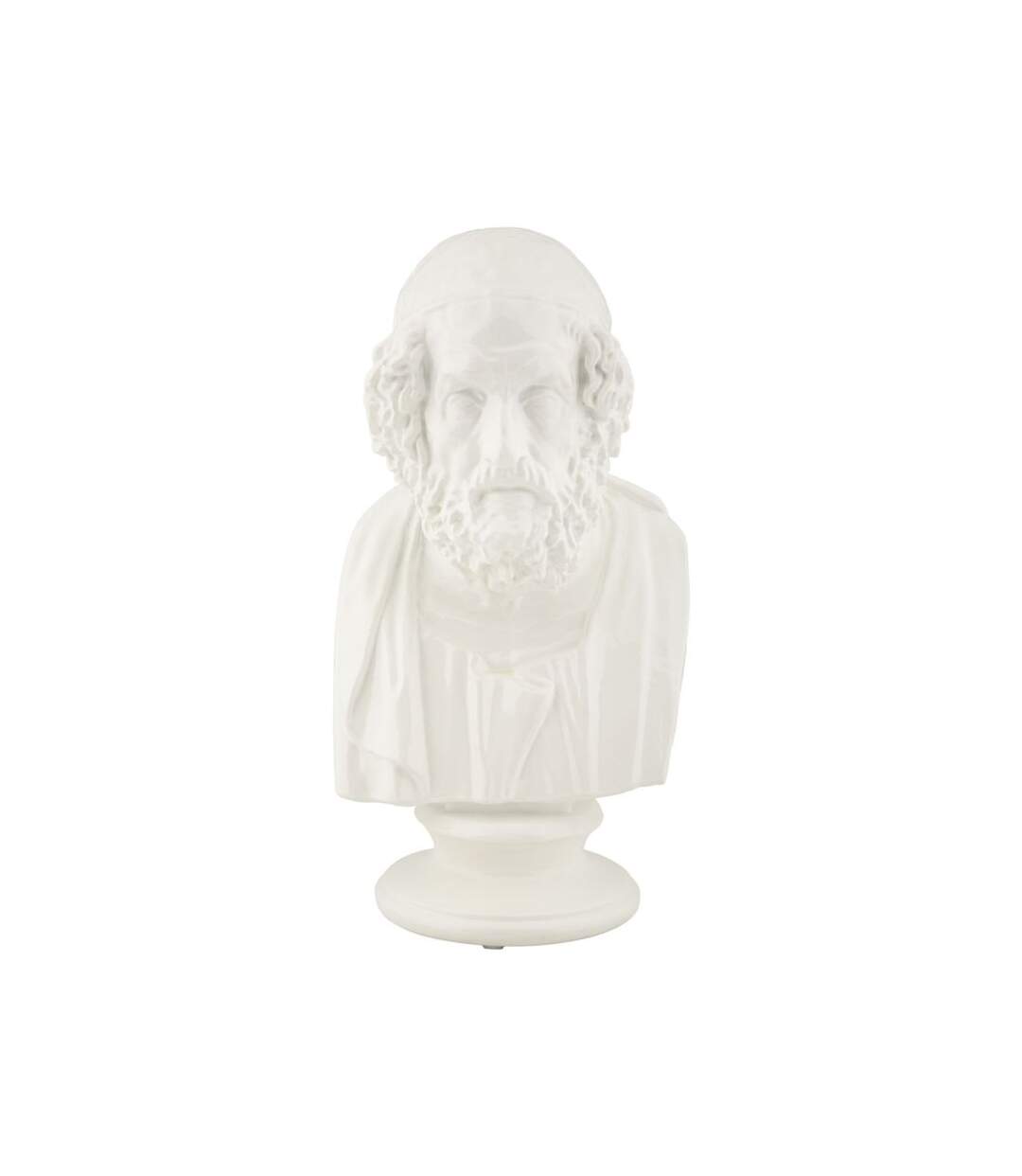 Buste Homme en Résine Sage 25cm Blanc-1
