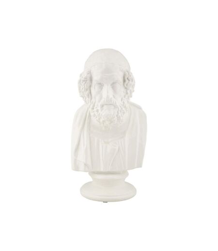 Buste Homme en Résine Sage 25cm Blanc