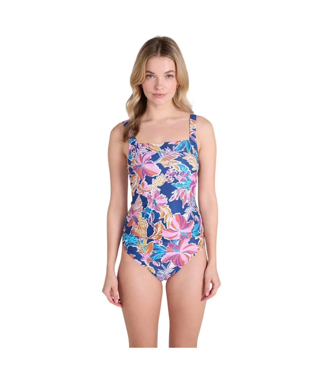 Haut De Tankini Motif/style Fleurs Femme Bleu Foncé Animal-2